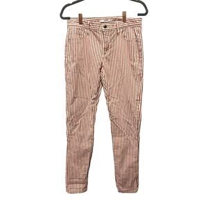 Joe’s Jeans Red White Striped Fire Weekend Pants Sz 28